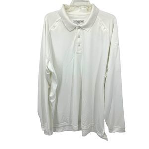 5.11 Tactical Series Mens Long Sleeve White Polo Shirt Size 2XL Professional